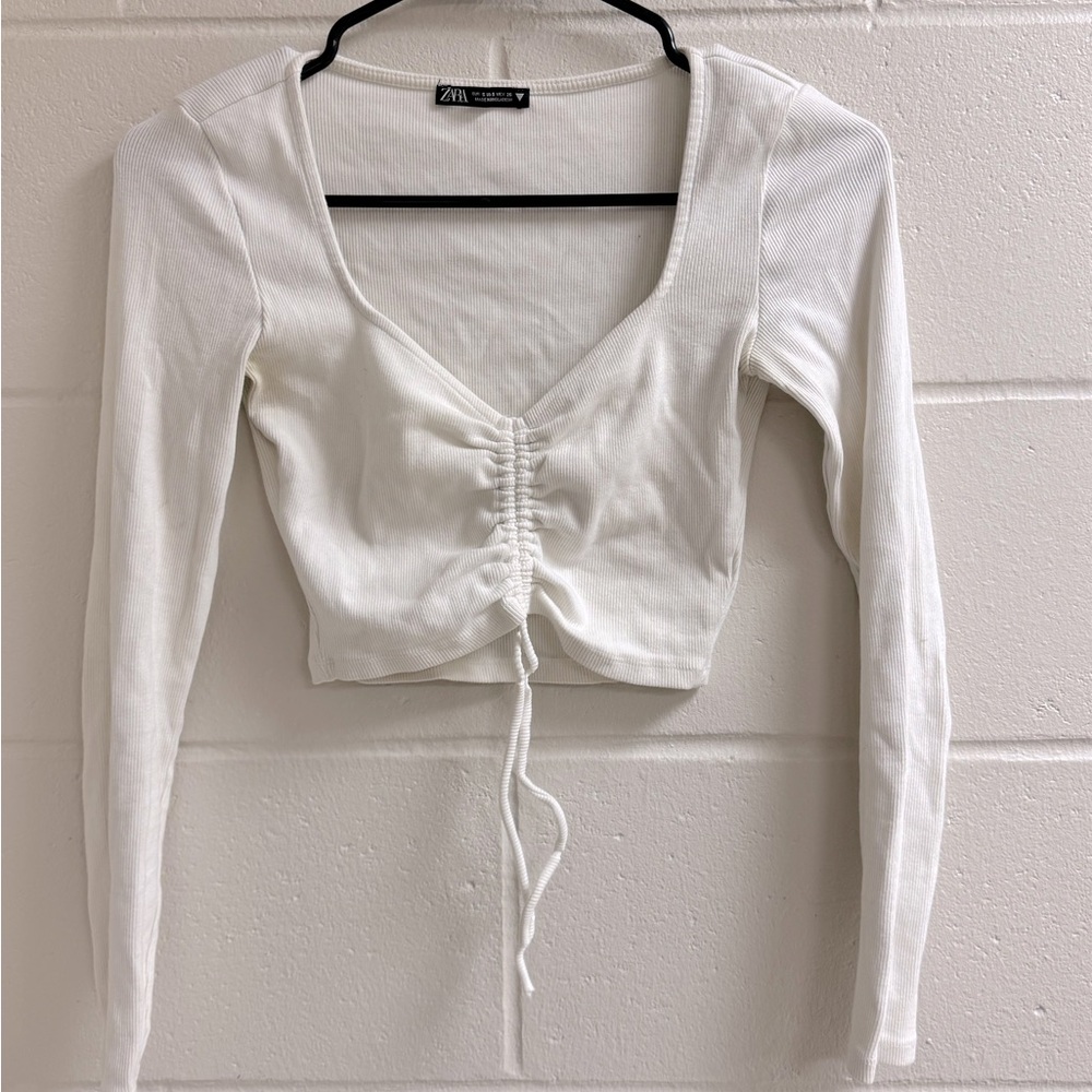 white crop top